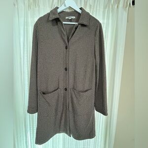 Zara Houndstooth Long Coat